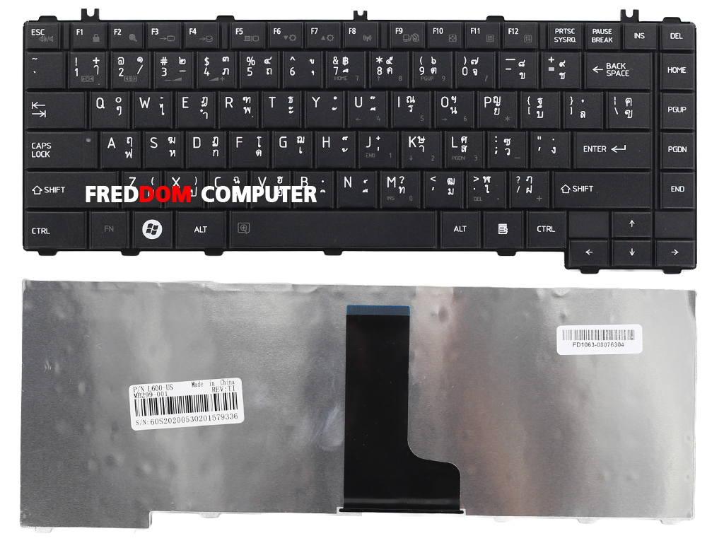 Keyboard คีย์บอร์ด Toshiba Satellite C600 C640 L640 L645 L635 L730 L735  L745 ภาษาไทย-อังกฤษ