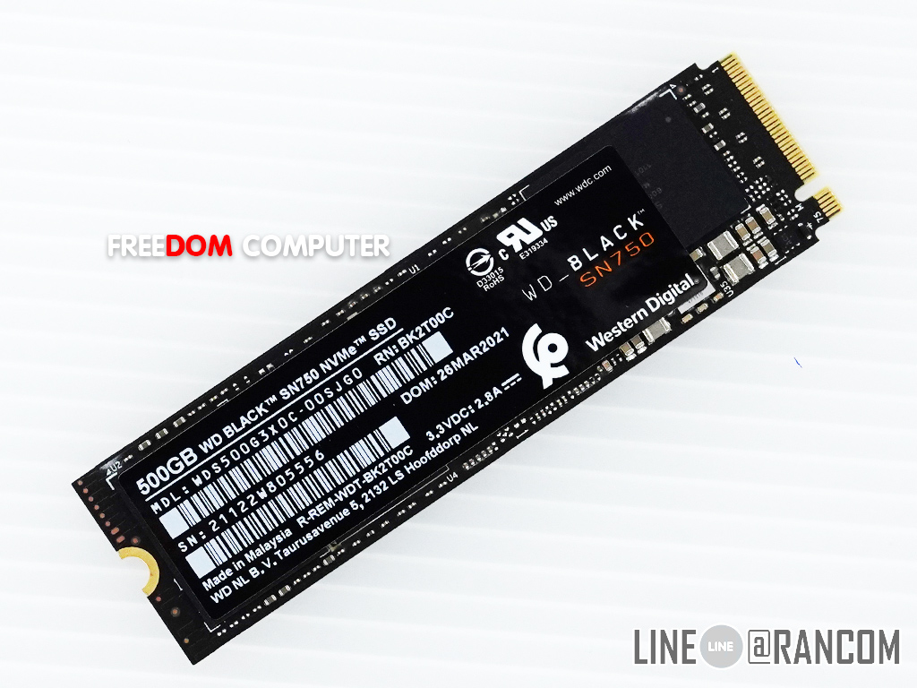 SSD WD SSD 500GB WD BLACK SN750 NVMe M.2 2280 (5Y) WDS500G3X0C Gen 3 (MS6-58) Internal Solid State Drive 