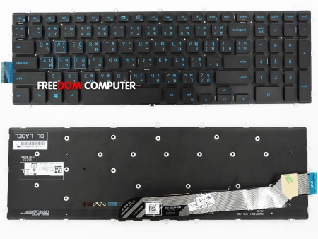 KEYBOARD DELL คีย์บอร์ด DELL Inspiron 3593 5567 5570 5575 7566 7566 7567 7577 7588 5765 5767 5770 5775 G3 3579 ตัวหนังสือสีฟ้า มีไฟ backlight 