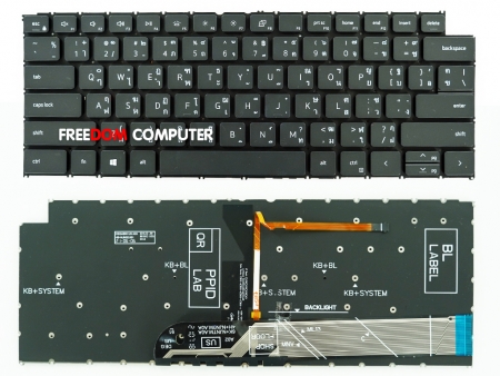 KEYBOARD DELL คีย์บอร์ด DELL LATITUDE 3420 Dell VOSTRO 3420 3425 5310 5320 5410 5415  Inspiron 14 5410 5418 TH -EN มีไฟ backlight 