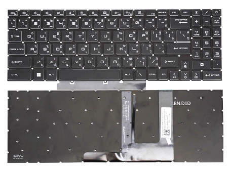 KEYBOARD MSI คีย์บอร์ด MSI KATANA GF66 GF76 & MSI Pulse GL66 GL76 MS-1582 MS-1583 MS-17L1 MS-17H3 SeriesBRAVO 15 ไทย อังกฤษ สีดำ 