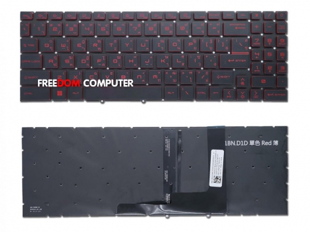 KEYBOARD MSI คีย์บอร์ด MSI KATANA GF66 GF76 & MSI Pulse GL66 GL76 MS-1582 MS-1583 MS-17L1 MS-17H3 Series BRAVO 15 ไทย อังกฤษ สีแดง (OEM) 