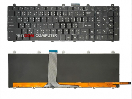 KEYBOARD MSI KEYBOARD คีย์บอร์ด Msi GE60 GT60 GT70 GT780 MS-16GA MS-1762 GE70 (ไทย-อังกฤษ) มีไฟ มีหูยึดน๊อตด้านบน 